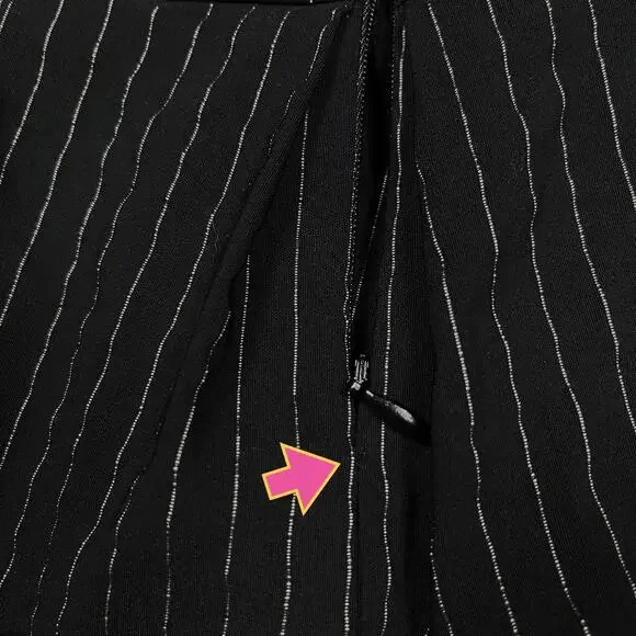 Vintage Lip Service Gangsta Pranksta Pinstripe Black Mini Skirt Medium Y2K Goth - Picture 12 of 15